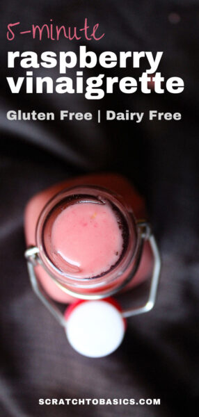 5 minute  homemade raspberry vinagrette, gluten free and dairy free