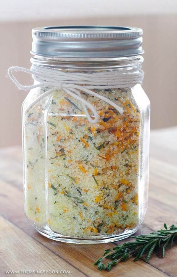 Flavored herb salt is an awesome gift to give