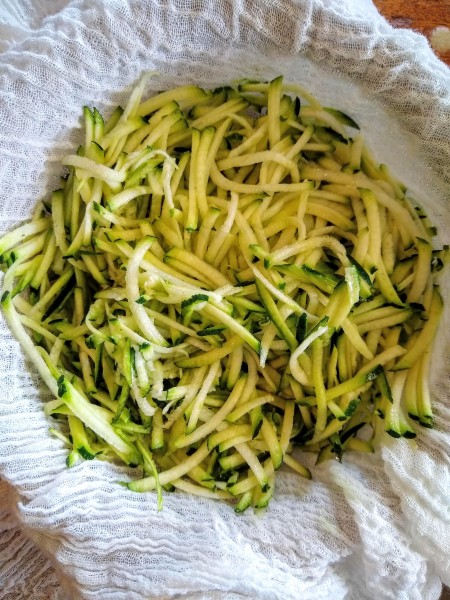 shredded zucchini for the muffins