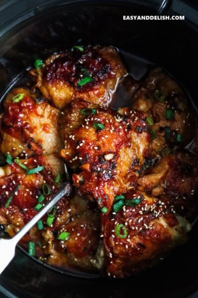 crockpot chicken thighs with honey garlic sauce