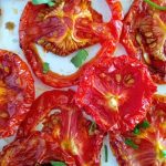 slow roasted tomatoes, semi dried