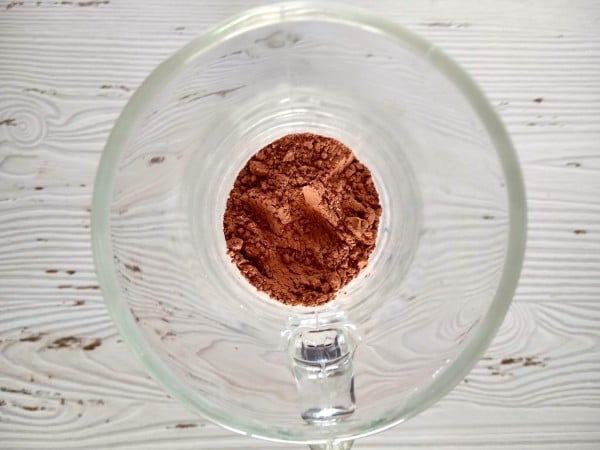 Hot chocolate powder in mug