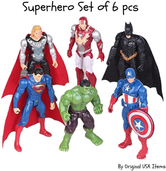 Superhero figurines for a comic fan teacher.