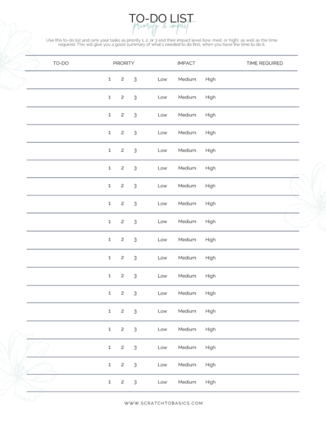 image of priority to do list template