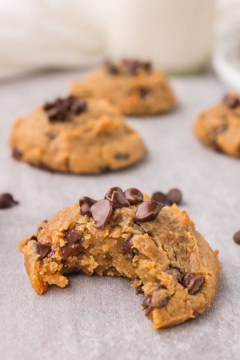 bitten chocolate chip cookie