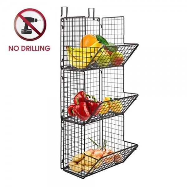 Hang this basket over the pantry door to organize your produce.