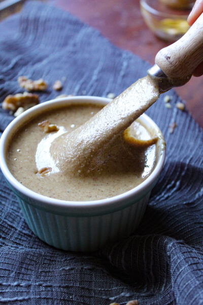creamy homemade walnut butter in a bowl