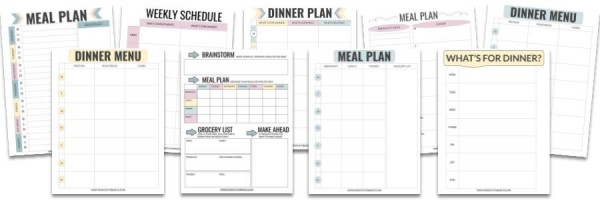 Weekly meal planning template preview