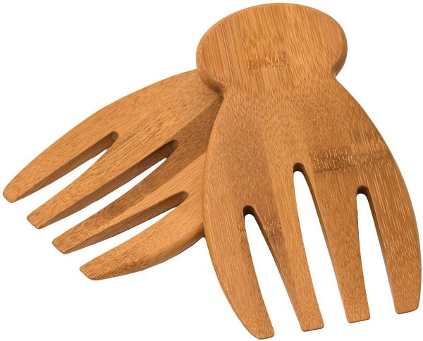 Bamboo salad hands make a great kitchen gift